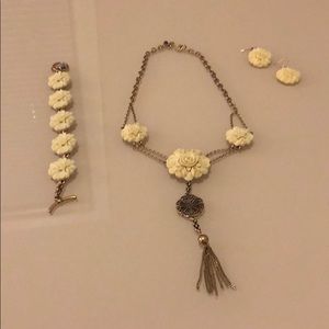 Lucky Brand Rose Motif-Necklace/Bracelet/Earrings